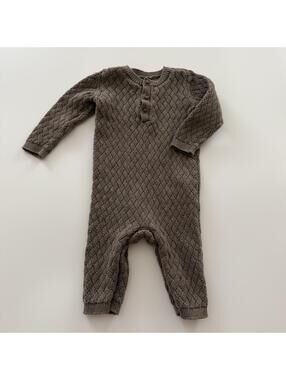 6m Brown Cable Knit Sweater Romper